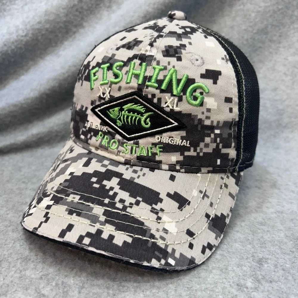 Fishing Pro Staff Kids Camo Outdoor Cap Trucker Hat Snapback Digital Camo Youth
